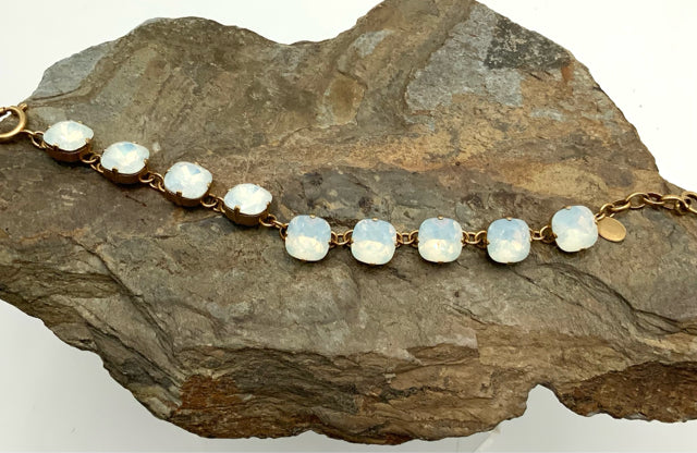 Catherine Popseco Goldtone Metal White Stone Bracelet