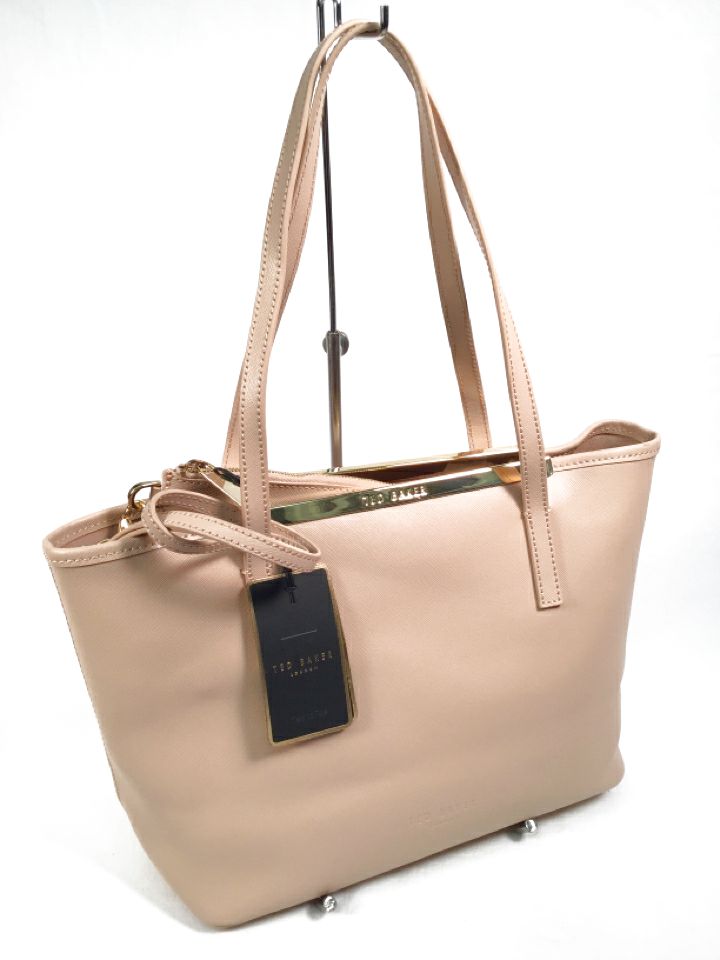 TED BAKER Nude Crosshatch Leather Hailey Shopper Tote