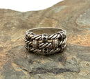 18kt Gold, Sterling, Diamond & Sapphire Ring
