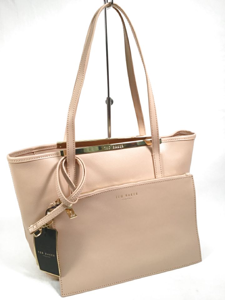 TED BAKER Nude Crosshatch Leather Hailey Shopper Tote