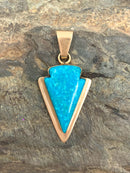Dancing Raven Stoneworks 14kt Gold & Turquoise Arrow Pendant