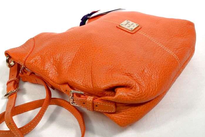 Dooney & Bourke Orange Pebbled Leather Fredrica Crossbody