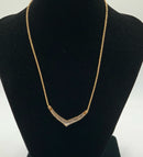 14kt Gold Necklace w/Chevron-Shaped Diamond Pendant