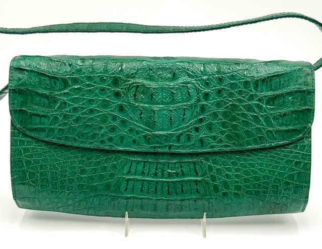 BYRON NEW YORK Green Crocodile East/West Handbag