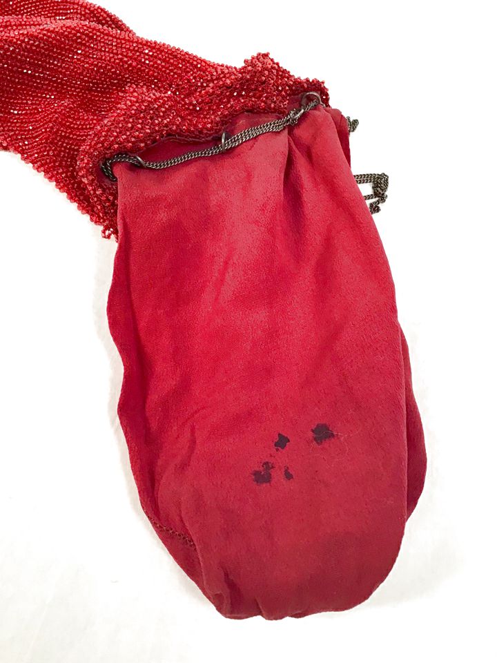 Vintage Red Beaded Balloon Bag