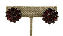Sterling, Gold Plated Metal & Garnet Clip-On Earrings