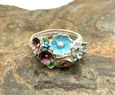 IRIS SCHAMBERGER Sterling, Pink Tourmaline &  Enamel Ring