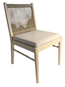 S/6 Corded Back Outdoor Dining Chairs with Cushions