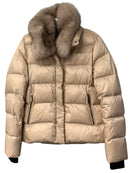 DAWN LEVY Blush Vera Puffer Coat w/ Fox Collar