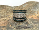Sterling, Diamond & Sapphire Multi-Band Ring