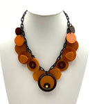 Bakelite & Amber Disc Necklace