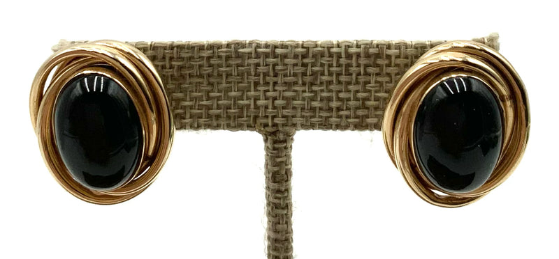 14kt Gold & Onyx Earrings