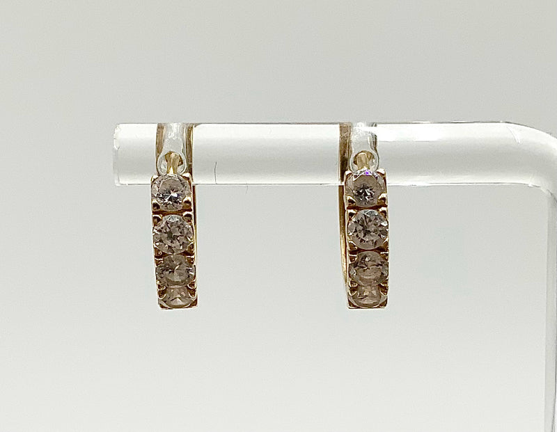 14kt Gold & CZ Huggie Earrings