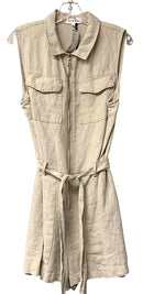 BELLA DAHL Sand Zip Front Linen Romper