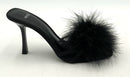 MNG Black Feather Stiletto Slides 37