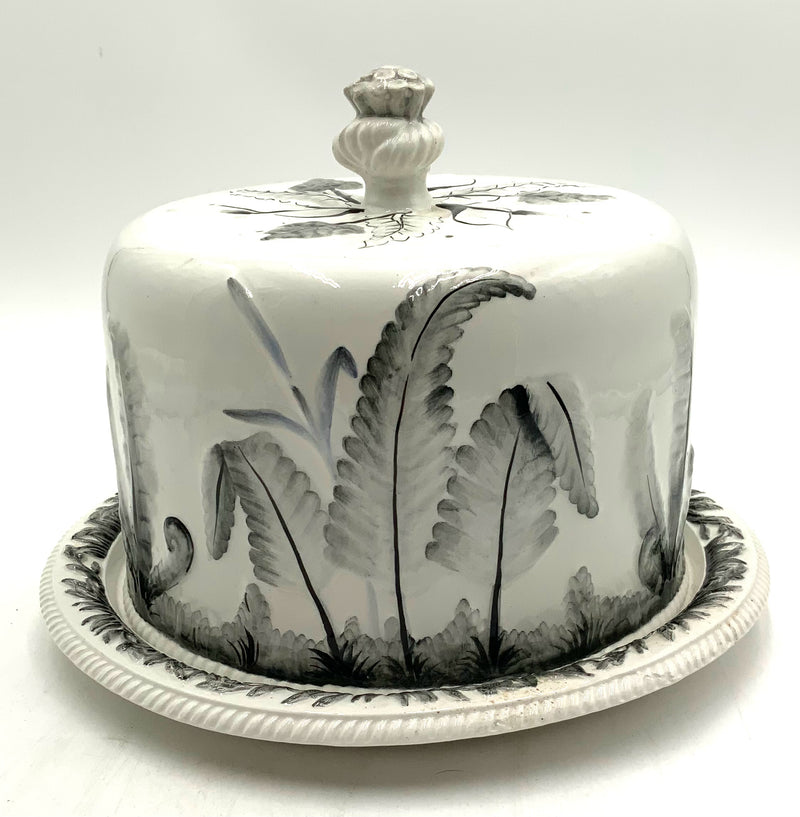 Vintage Italian Pottery Cheese Dome With Underplate