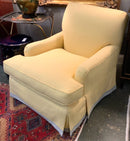 Yellow Quilted Club Chair With Ribbon Trim