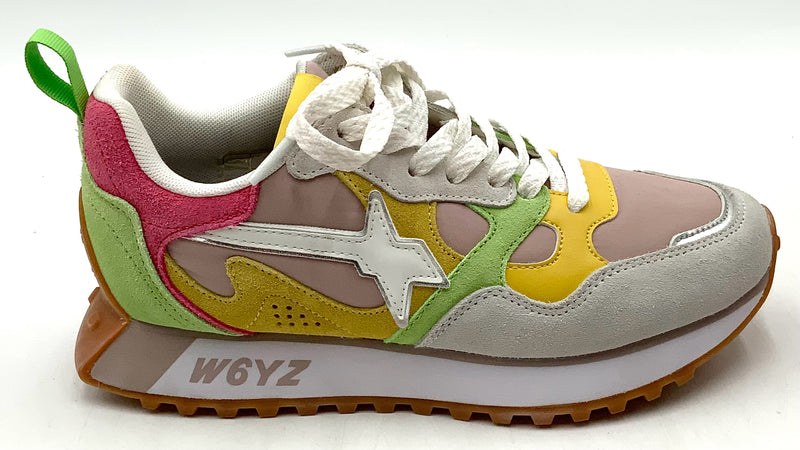 JUST SAY WIZZ White/Pink/Yellow/Green Sneakers 6.5