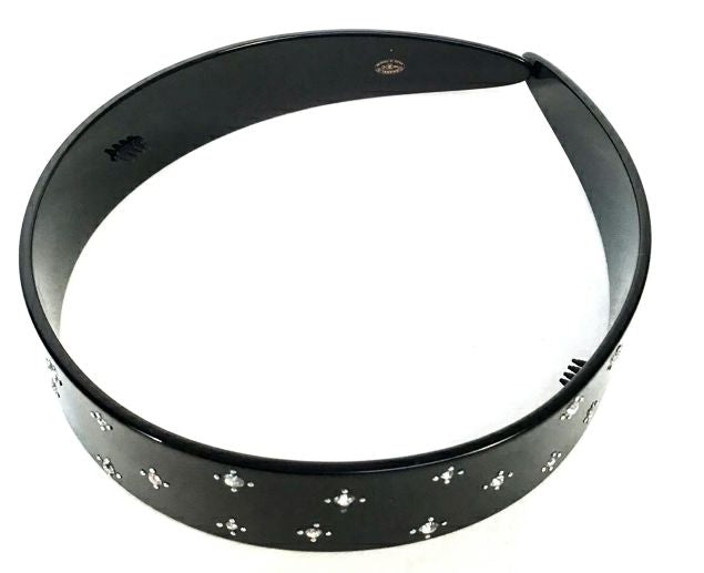 CHANEL Black Resin Crystal CC Headband 2009