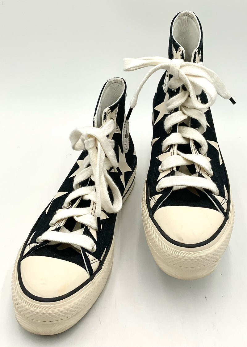 Converse Black Cream Large Star Lift Sneakers 9