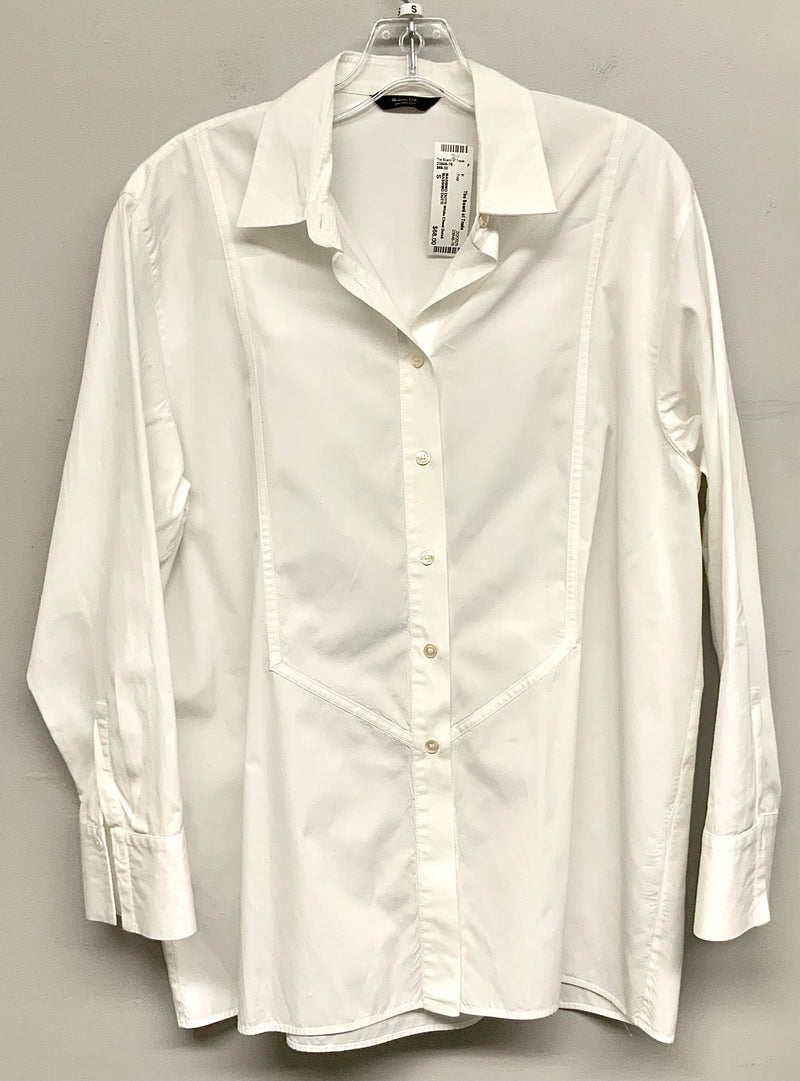 MASSIMO DUTTI White Chest Detail L/S B/D Blouse