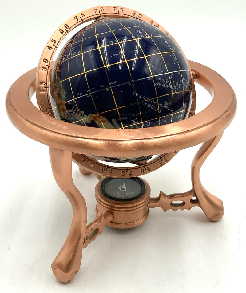 Gemstone Globe with Copper Stand
