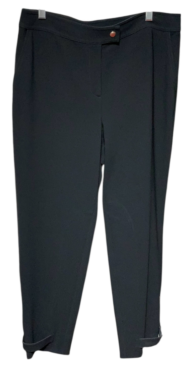 ST JOHN Black w/Zip & Tab Ankle Pants