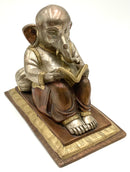 Bronze Statue of Reading Ganesha
