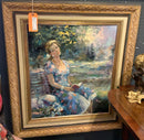 Gerry Groeneveld Oil on Canvas of Lady Reading