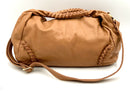 LUISA SPAGNOLI Tan Leather Woven Handle Satchel