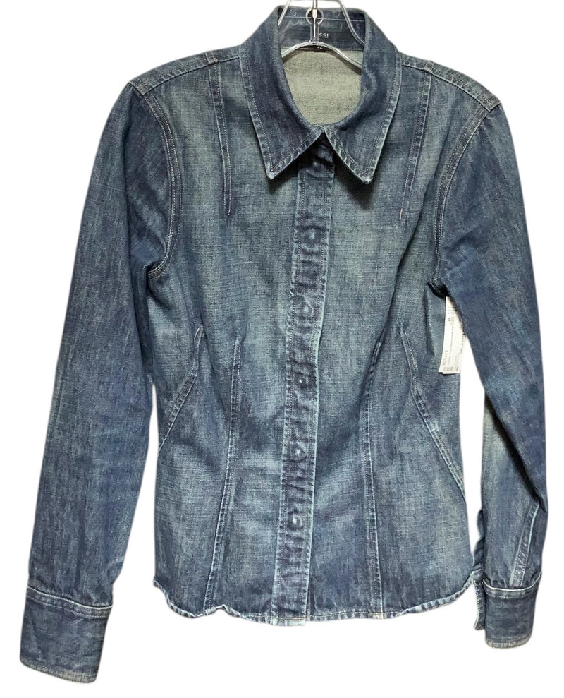 GUCCI Med Wash Denim Snap Closure L/S Top