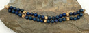 14kt Gold & Lapis 2-Strand Beaded Bracelet