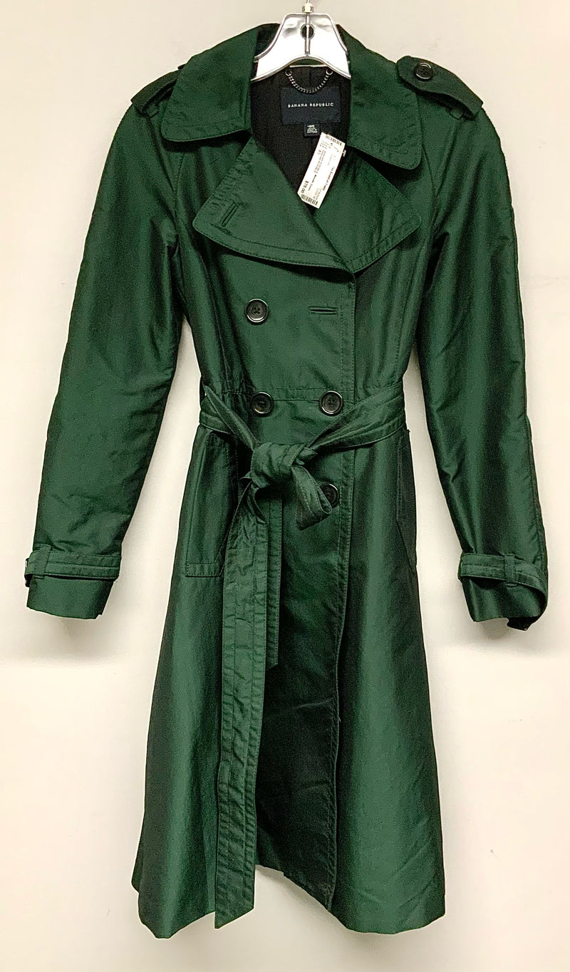 BANANA REPUBLIC Metallic Green Trench/Belt