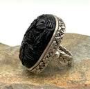 Stephen Dweck Sterling & Carved Onyx Ring