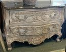 Two Drawer Bombe Chest With Stone Top
