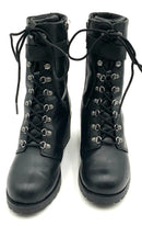 HARLEY DAVIDSON Black Leather Marinda 9" Lace Up  Boots 9.5