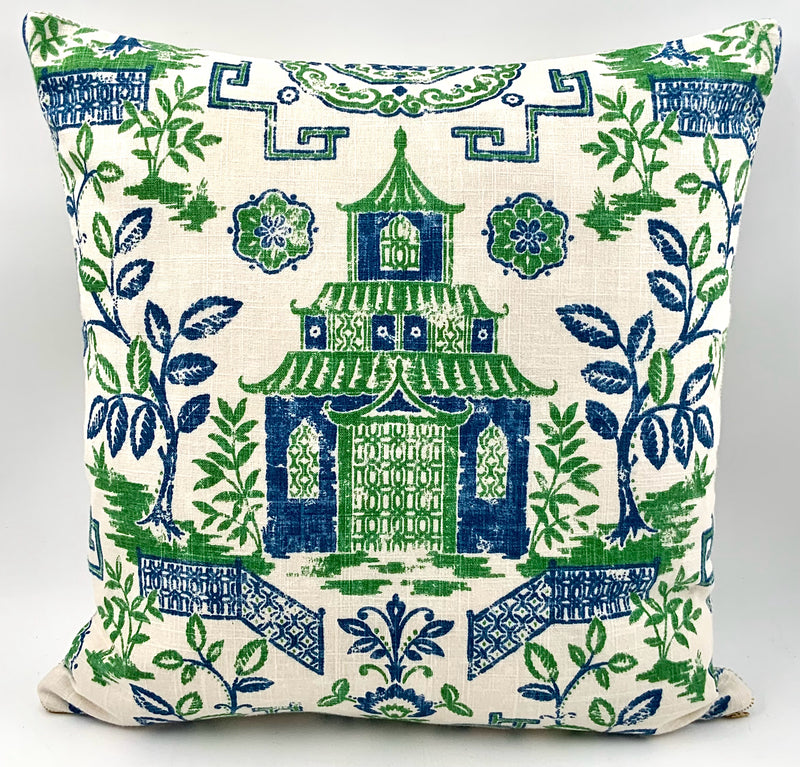 NEW Green and Blue Custom Pillow with Down Insert