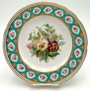 Antique Porcelain Plate With Pansy Motif