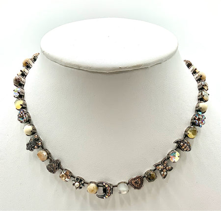 AMARO Sterling Charms & Multi Gemstone Necklace