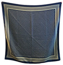 MOLOH Navy Beige Polka Dot Silk Oversize Scarf