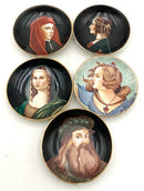 S/5 Italian Handpainted Miniature Portrait Dishes