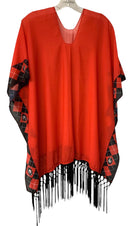 EMERSON STREET Red/Black University of Georgia Fringed Poncho