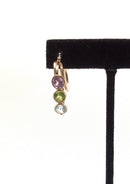 14kt Gold, Peridot, Amethyst & Blue Topaz Earrings