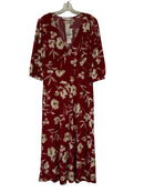 ALL IN FAVOR Plum/Cream Floral V-Neck Maxi Dress