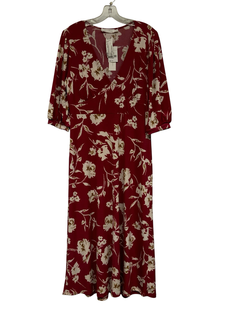 ALL IN FAVOR Plum/Cream Floral V-Neck Maxi Dress