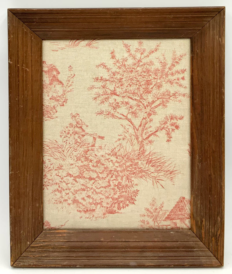 Vintage Frame With Toile Fabric Insert