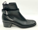 LOUIS VUITTON Black Leather Buckle Detail Ankle Boots 7