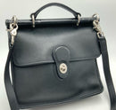 COACH Vintage Black Leather Legacy Willis Turnlock Crossbody Bag