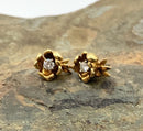 18kt &14kt Gold & Diamond Stud Earrings