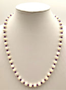 14kt Gold, Amethyst & Mother of Pearl Beaded Necklace